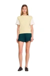 Sandro Womens Light Yellow Layered Short-sleeve Knitted Jumper In Multi