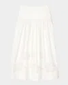 Sandro Edonie Embroidered Midi Skirt In Ecru