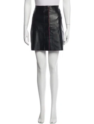 Pre-owned Sandro Eel Skin Mini Skirt In Black