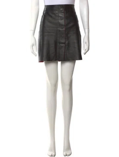 Pre-owned Sandro Eel Skin Mini Skirt In Black