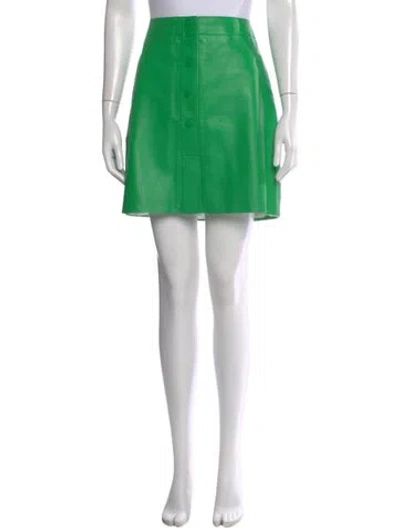 Pre-owned Sandro Eel Skin Mini Skirt In Green
