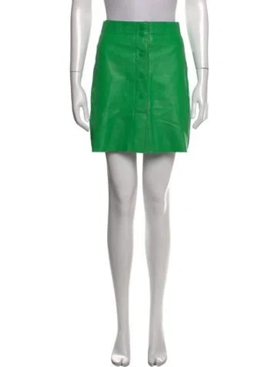 Pre-owned Sandro Eel Skin Mini Skirt In Green