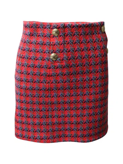 Pre-owned Sandro Efira Button-detailed Mini Skirt In Red