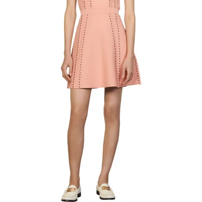 Sandro Eglantine Skater Skirt In Pink