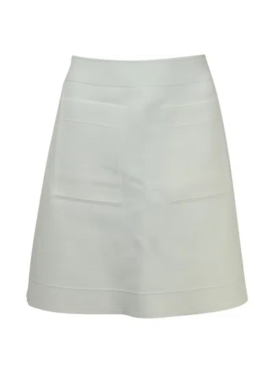 Pre-owned Sandro Elanna Ponte Patch-pocket Mini Skirt In White
