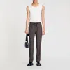 Sandro Elasticated Cargo Trousers In Dark Kaki.