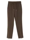Sandro Elasticated Straight-leg Trousers In Brown