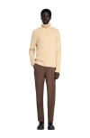 Sandro Elasticated Straight-leg Trousers In Brown