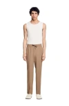Sandro Elasticated Straight-leg Trousers In Dark Sand