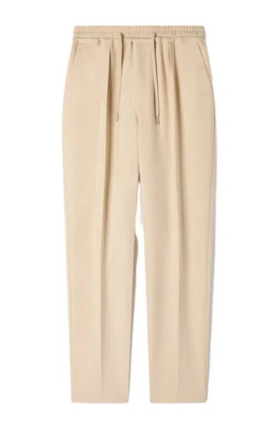 Sandro Elasticated Straight-leg Trousers In Neutral