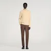 Sandro Elasticated Straight-leg Trousers In Neutral