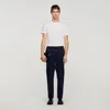 Sandro Elasticated Straight-leg Trousers In Blue