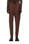 Sandro Elasticated Straight-leg Trousers In Brown