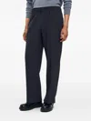 Sandro Elasticated-waist Wide-leg Trousers In Black