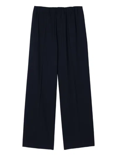 SANDRO ELASTICATED-WAISTBAND STRAIGHT-LEG TROUSERS