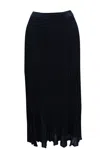 Sandro Electric Pleated Skirt In Navy Blue Polyester In Blue