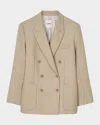 Sandro Eliette Double-breasted Blazer In Sand