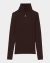 Sandro Womens Bruns Eline Logo-plaque Knitted Jumper In Brown