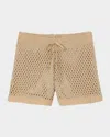 Sandro Eliott Embellished Knitted Shorts In Sand