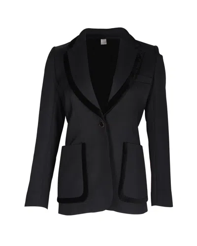 Sandro Elna Single-breasted Blazer In Black Wool