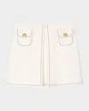 Sandro Short Box-pleated Skirt In Ecru