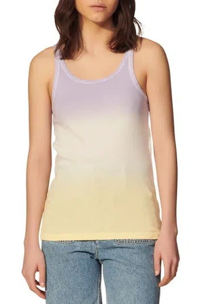 Sandro Elton Ombré Cotton Tank In Purple
