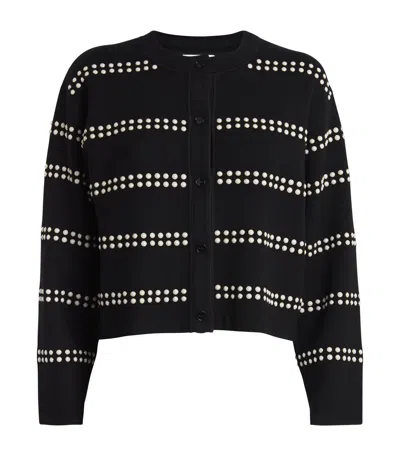 Sandro Embellished Cardigan In Black