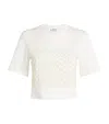 Sandro Womens Beaded Cropped Cotton T-shirt Naturels In Beige