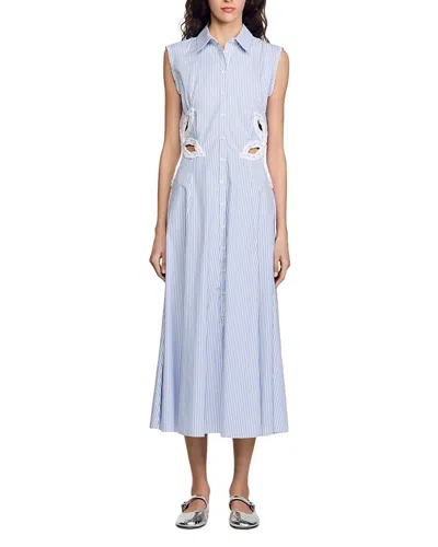 SANDRO EMBELLISHED CUTOUT MAXI DRES