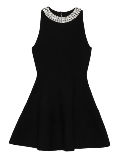 Sandro Embellished Flared Dress In Black