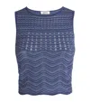 Sandro Womens Bleus Sleeveless Cropped Knitted Top In Blue