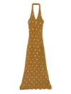 Sandro Embellished Maxi Dress In Brown