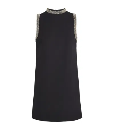 Sandro Embellished Mini Dress In Black