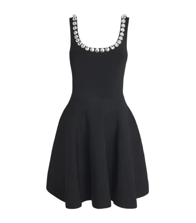 Sandro Embellished-neck Mini Dress In Black