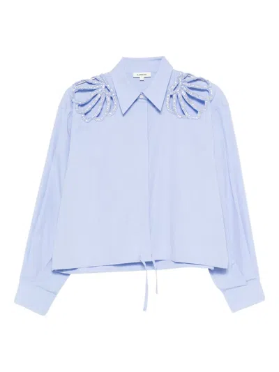 Sandro Embellished Shirt In Blue