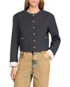 Sandro Rhinestone Tailored Jacket In Gray