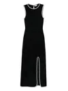 Sandro Embellished Split Maxi Dress In Black