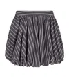 Sandro Womens Striped Rhinestone-embellished Cotton Mini Skirt Grey In Gray