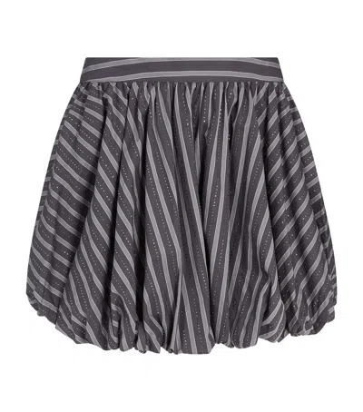 Sandro Embellished Stripe Mini Skirt In Gray