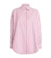 Sandro Embellished Striped Shirt In Pink