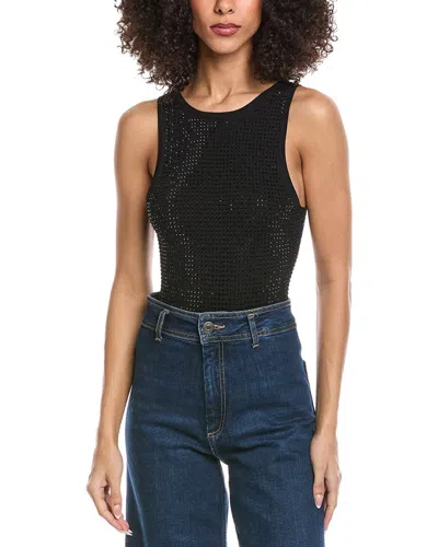 Sandro Embellished Sweater Bodysuit In Black