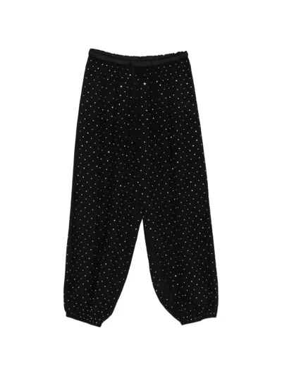 Sandro Embellished Tapered Trousers In Black