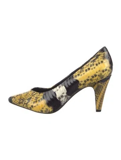 Pre-owned Sandro Embossed Leather Printed Pumps In Multi