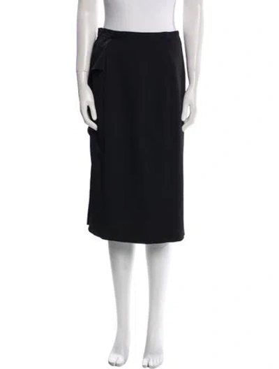 Pre-owned Sandro Embroidered Accent Knee-length Skirt W/ Tags In Blue