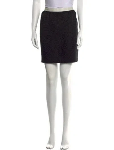 Pre-owned Sandro Embroidered Accent Mini Skirt In Black
