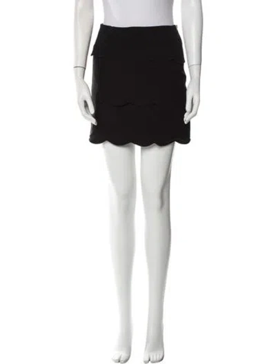 Pre-owned Sandro Embroidered Accent Mini Skirt In Black