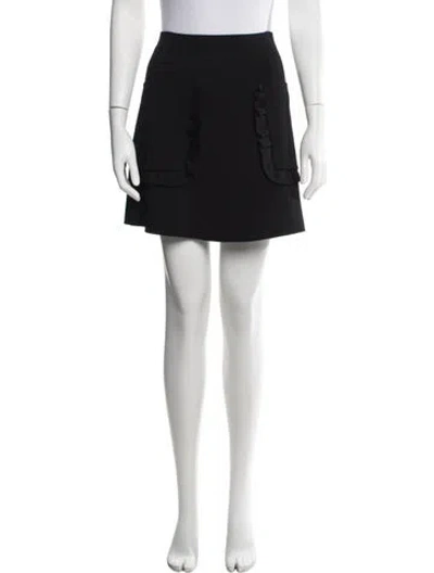 Pre-owned Sandro Embroidered Accent Mini Skirt In Black