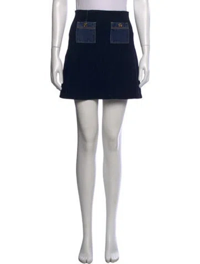 Pre-owned Sandro Embroidered Accent Mini Skirt W/ Tags In Black