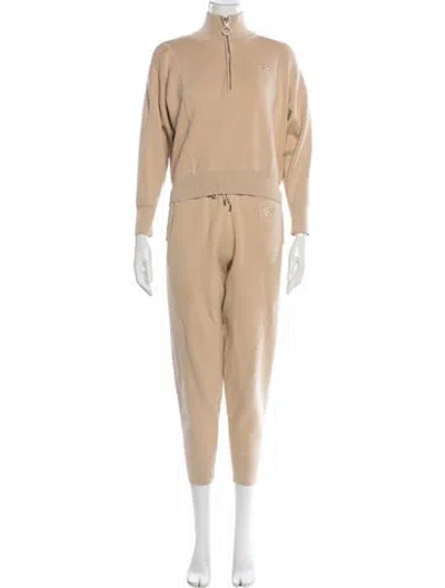 Pre-owned Sandro Embroidered Accent Pant Set In Neutral