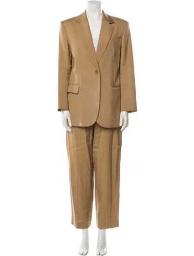 Pre-owned Sandro Embroidered Accent Pantsuit In Neutral
